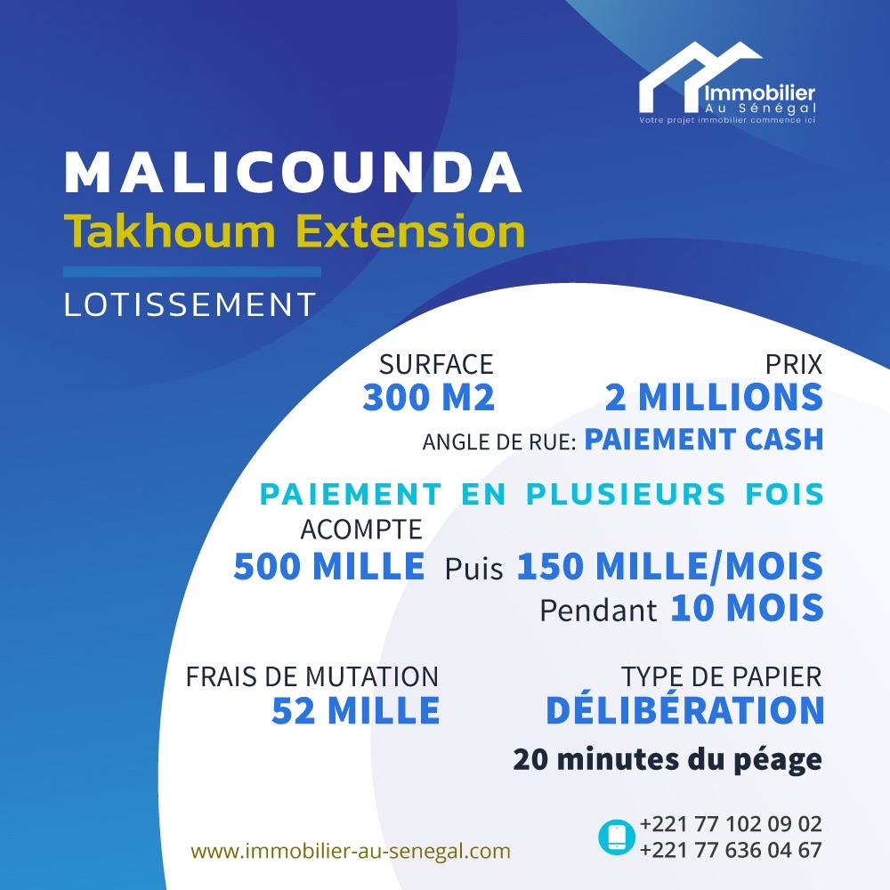 Lotissement à Malicounda Takhoum Extension