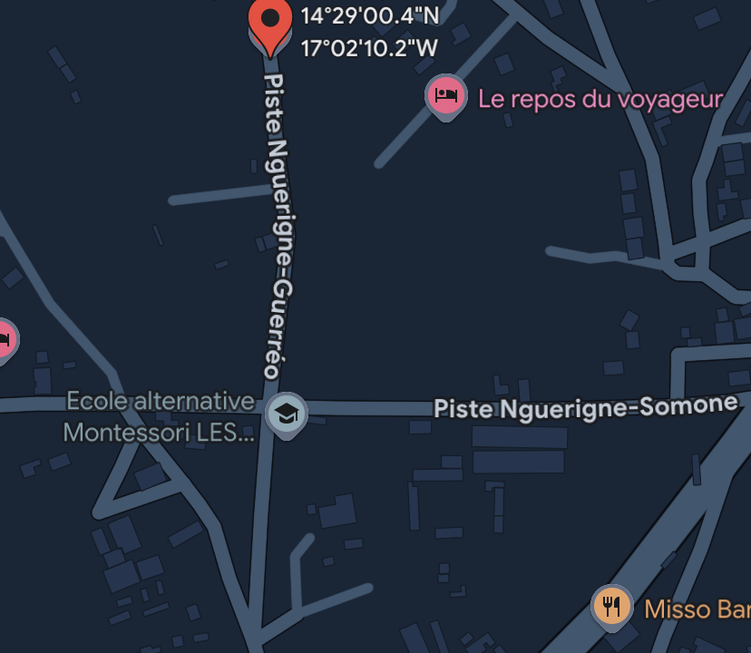 Terrain de 500m2 à Nguérigne 01